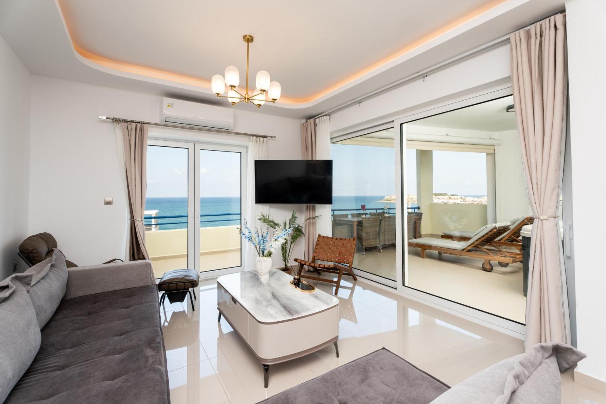 Secret View Apartment, With Private Jacuzzi Rethymno  ภายนอก รูปภาพ